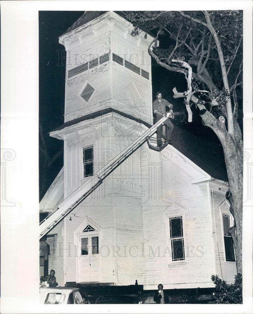 1975 Bradenton, Florida Manatee United Methodist Church Being Moved Press Photo - Historic Images