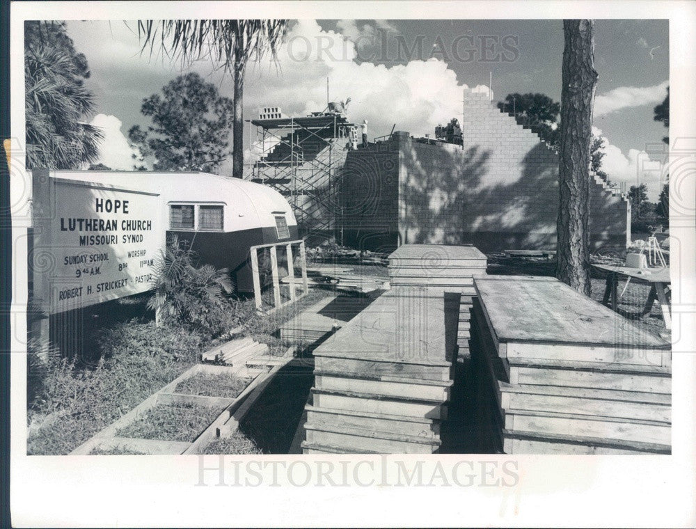 1973 Bradenton, Florida Hope Lutheran Church Construction Press Photo - Historic Images