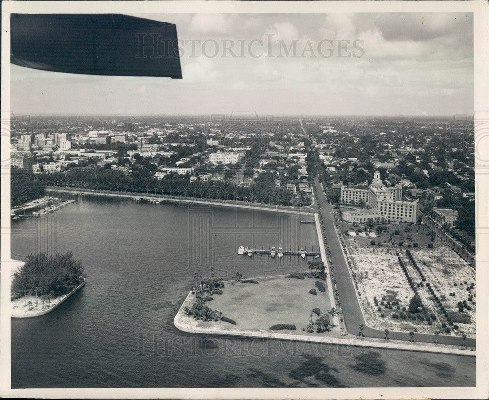 1950s St Petersburg, Florida Downtown Waterfront Aerial View Press Photo - Historic Images