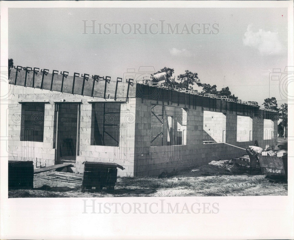 1964 St Petersburg, Florida Fire Station Construction, 28th St Press Photo - Historic Images