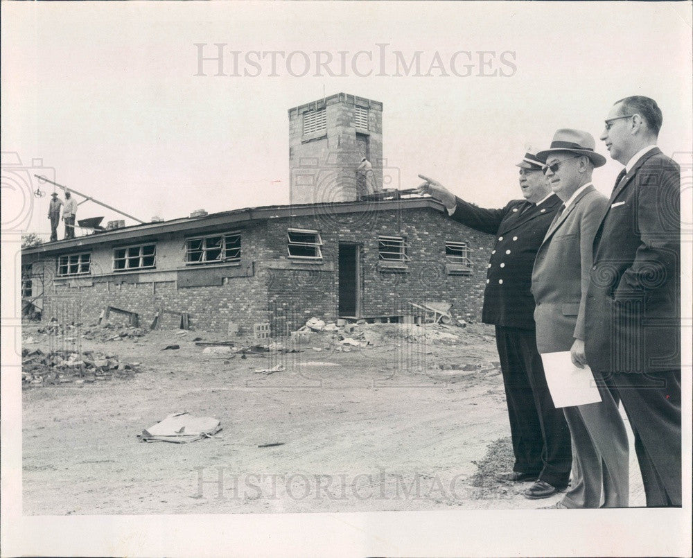 1960 St Petersburg, Florida Fire Station No 7 Construction Press Photo - Historic Images