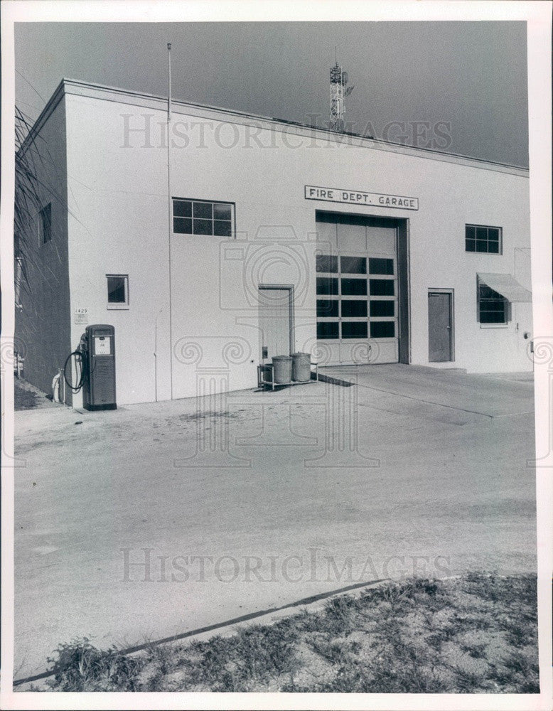 1969 St Petersburg, Florida Fire Department Garage Press Photo - Historic Images