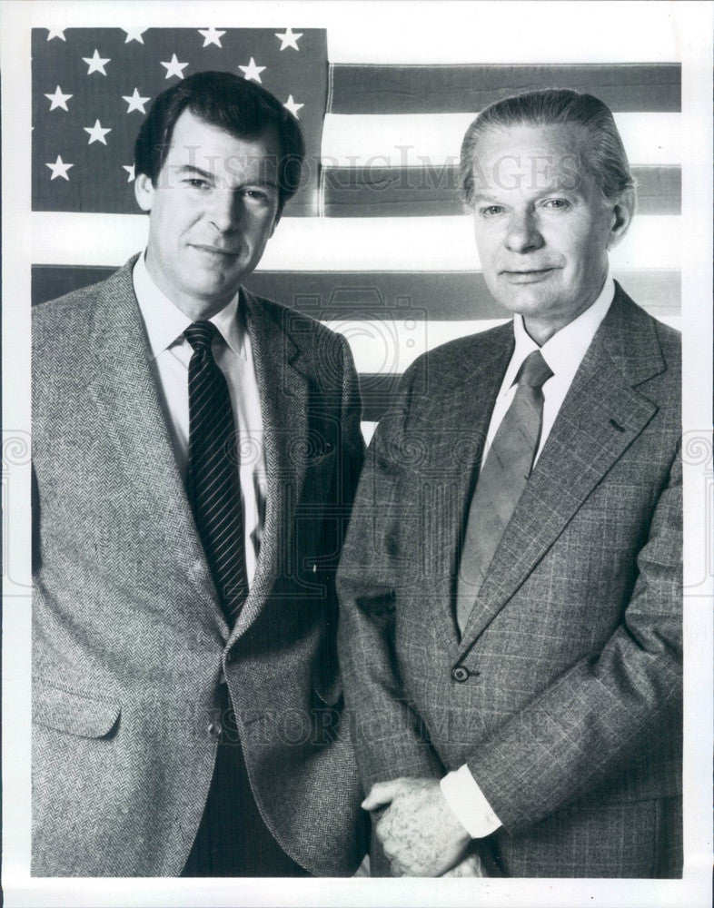 1984 ABC News Anchormen Peter Jennings & David Brinkley Press Photo - Historic Images