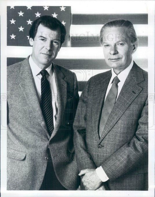 1984 ABC News Anchormen Peter Jennings & David Brinkley Press Photo - Historic Images