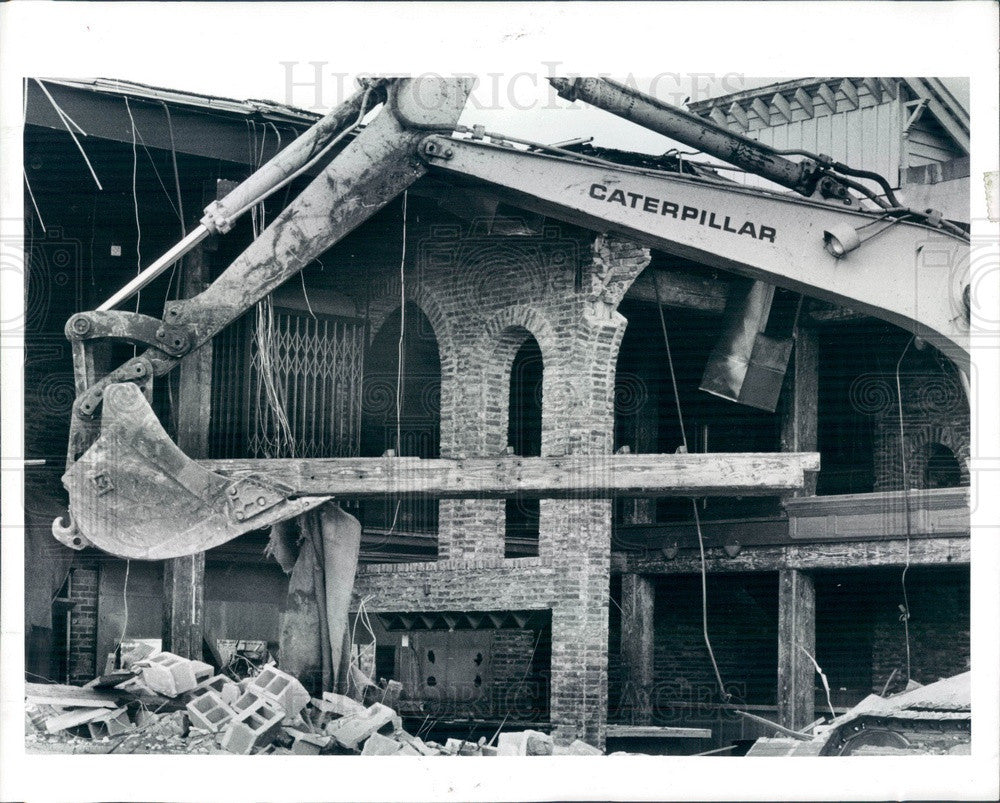 1990 Clearwater, Florida Shelloy's Restaurant Demolition Press Photo - Historic Images