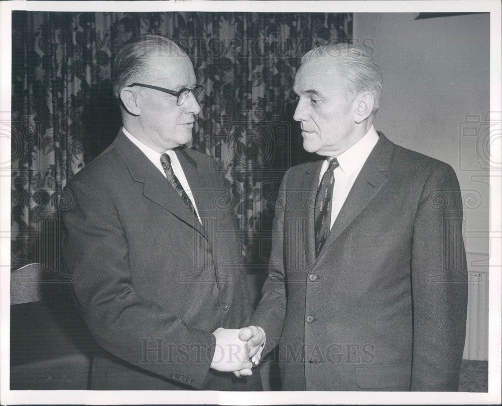 1958 Boston & Maine Railroad Pres Patrick McGinnis & Francis Burke Press Photo - Historic Images