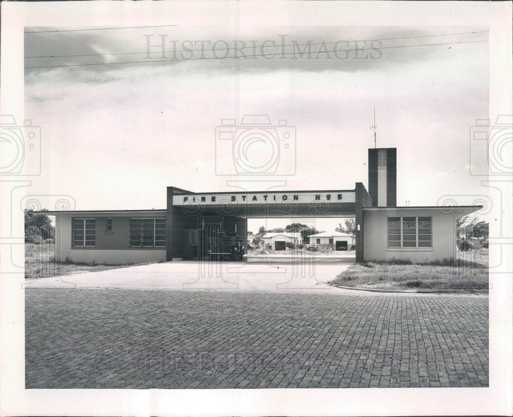 1953 St Petersburg, Florida Fire Station No 5, 16th St &amp; 10th Ave S Press Photo - Historic Images