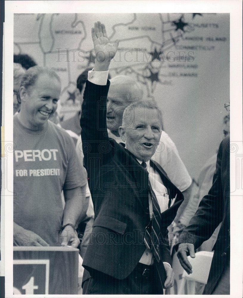 1992 US Presidential Candidate, Businessman Ross Perot Press Photo - Historic Images