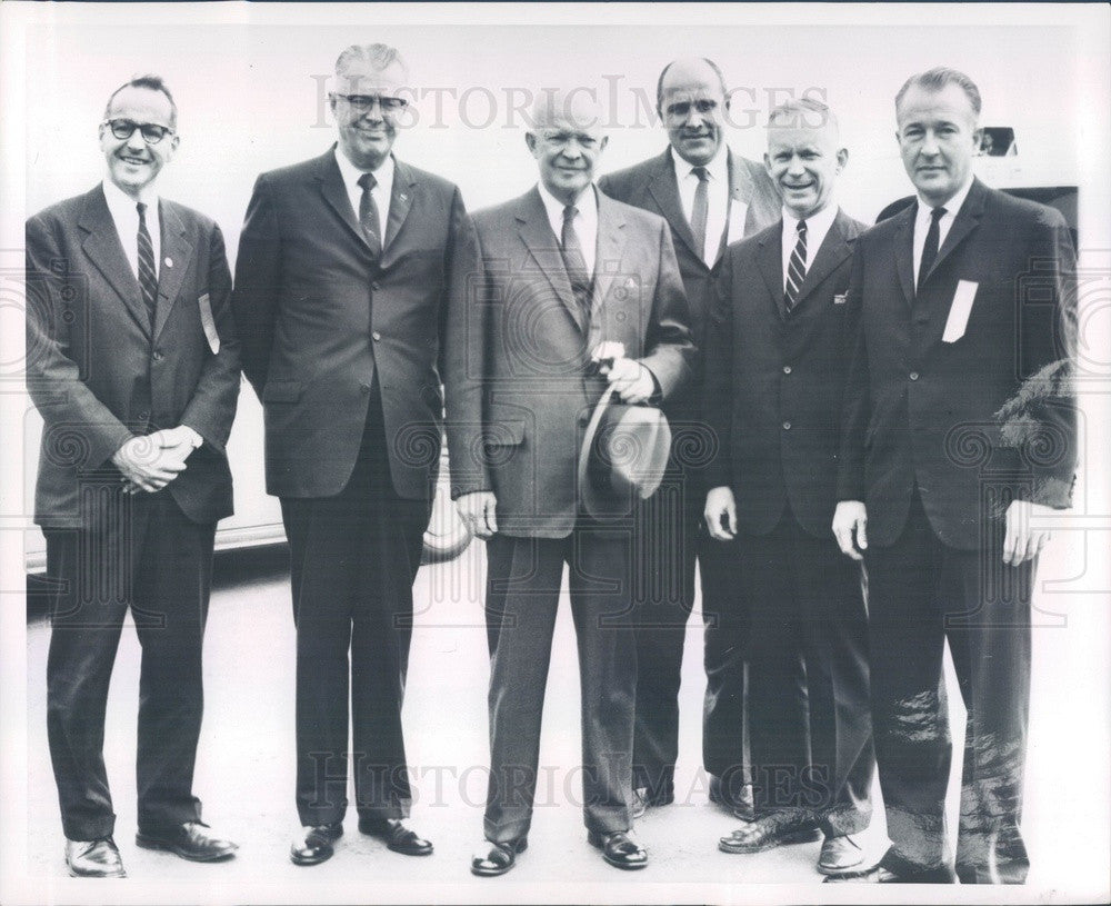 1962 US President Eisenhower, MA State Sen James Cleveland Press Photo - Historic Images