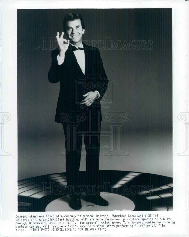 Undated TV &amp; Radio Personality Dick Clark on American Banstand Press Photo - Historic Images