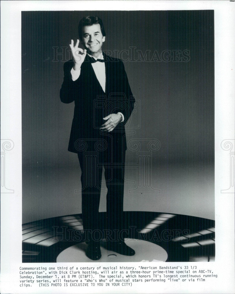 Undated TV & Radio Personality Dick Clark on American Banstand Press Photo - Historic Images