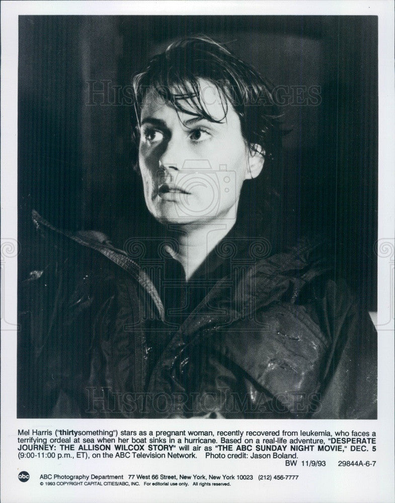 1993 Actor Mel Harris in Desperate Journey The Allison Wilcox Story Press Photo - Historic Images