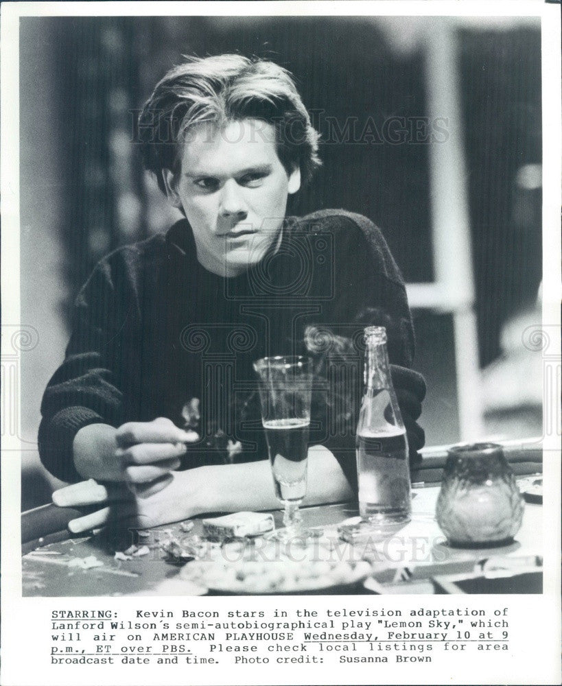 1988 American Hollywood Actor Kevin Bacon in Lemon Sky Press Photo - Historic Images