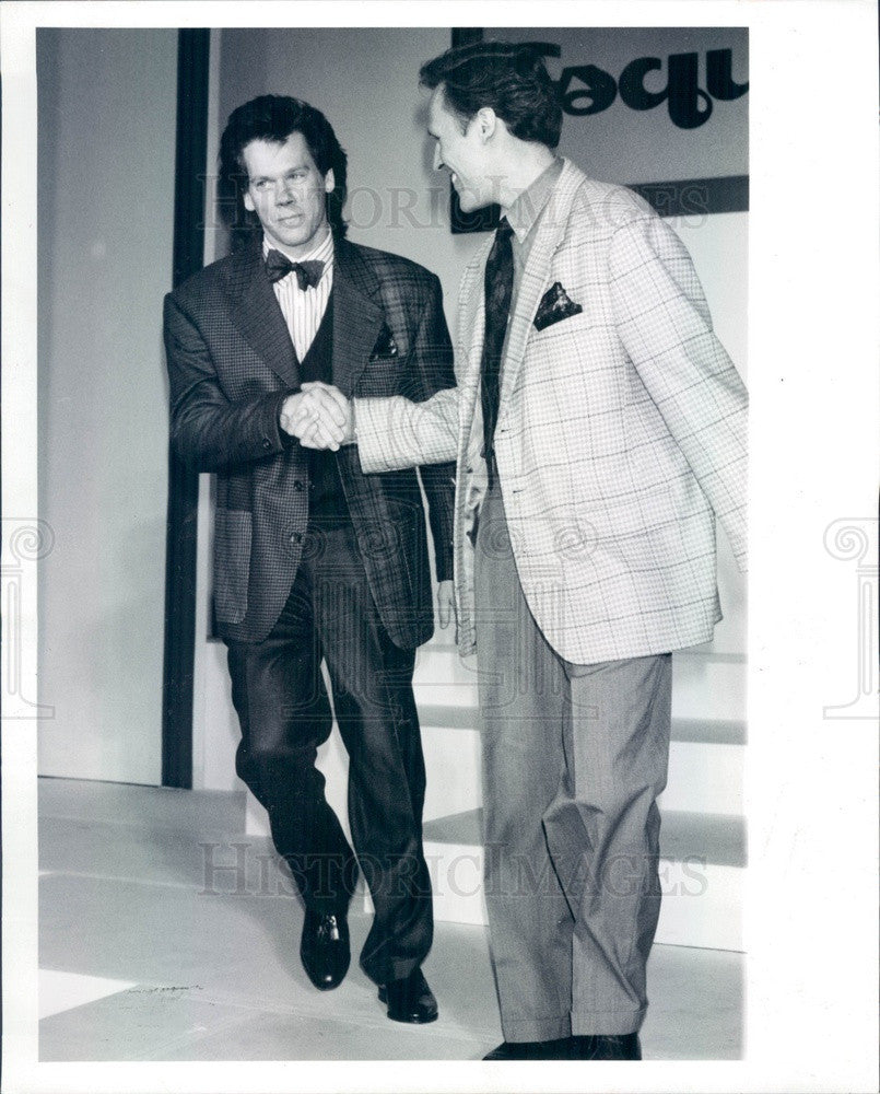 1991 Hollywood Actor Kevin Bacon/Designer Perry Ellis Press Photo - Historic Images