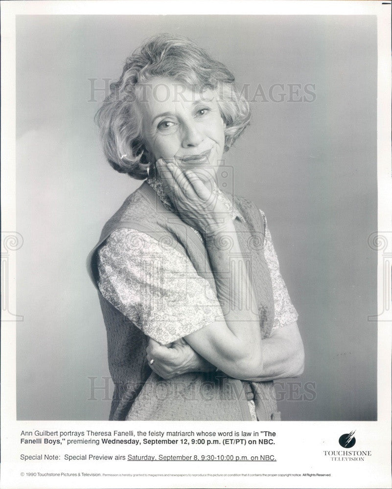 1990 American Hollywood Actor Ann Guilbert TV Show The Fanelli Boys Press Photo - Historic Images