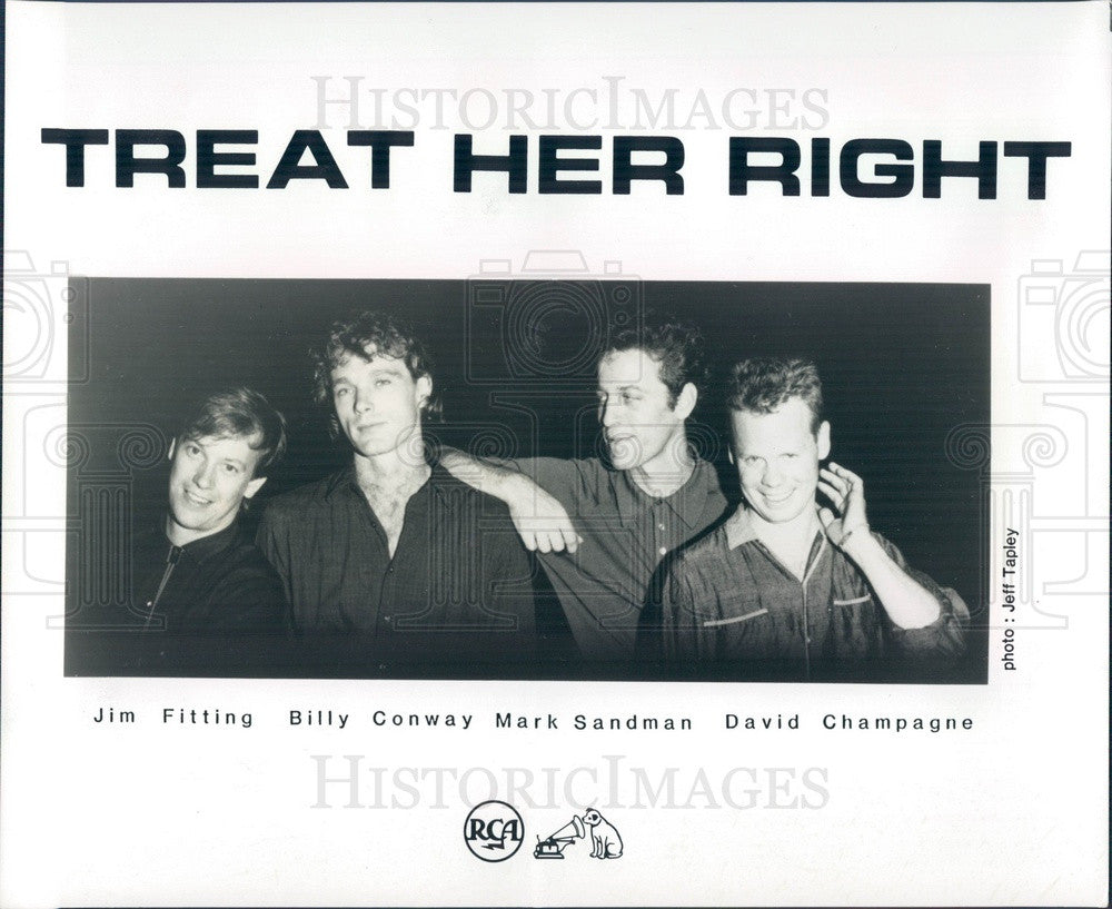 1989 Blues Rock Band Treat Her Right Press Photo - Historic Images
