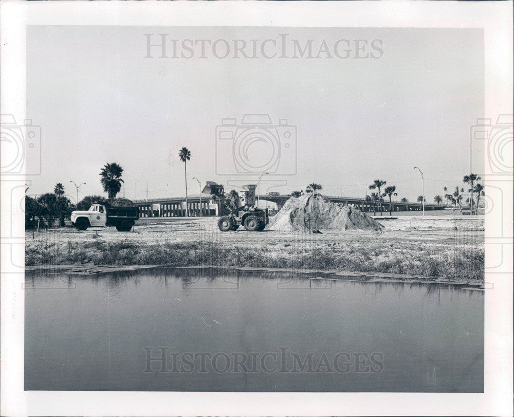 1966 Clearwater, Florida Downtown Park Construction Press Photo - Historic Images