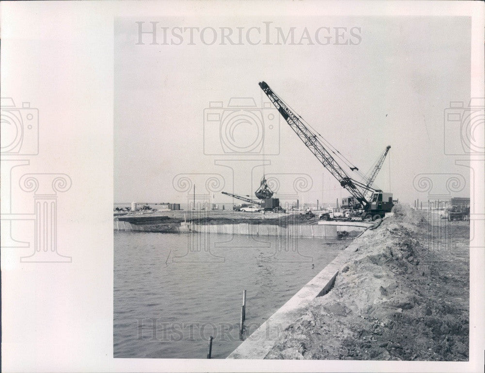 1968 Clearwater FL Seminole St Park Boat Launching Area Construction Press Photo - Historic Images