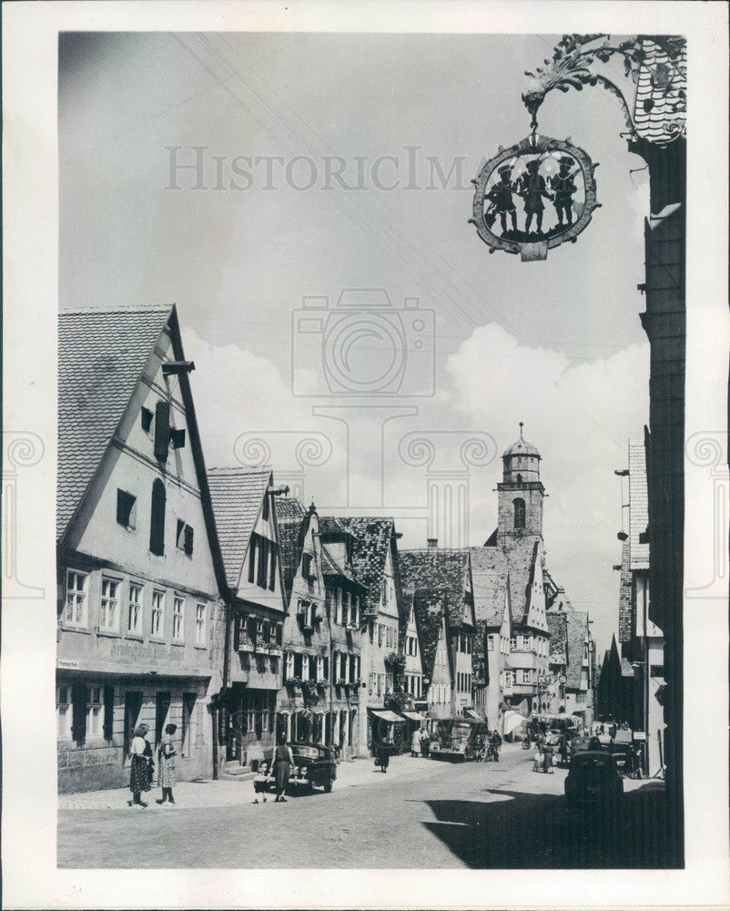 1956 Dinkelsbuehl, Germany Picturesque Town Press Photo - Historic Images
