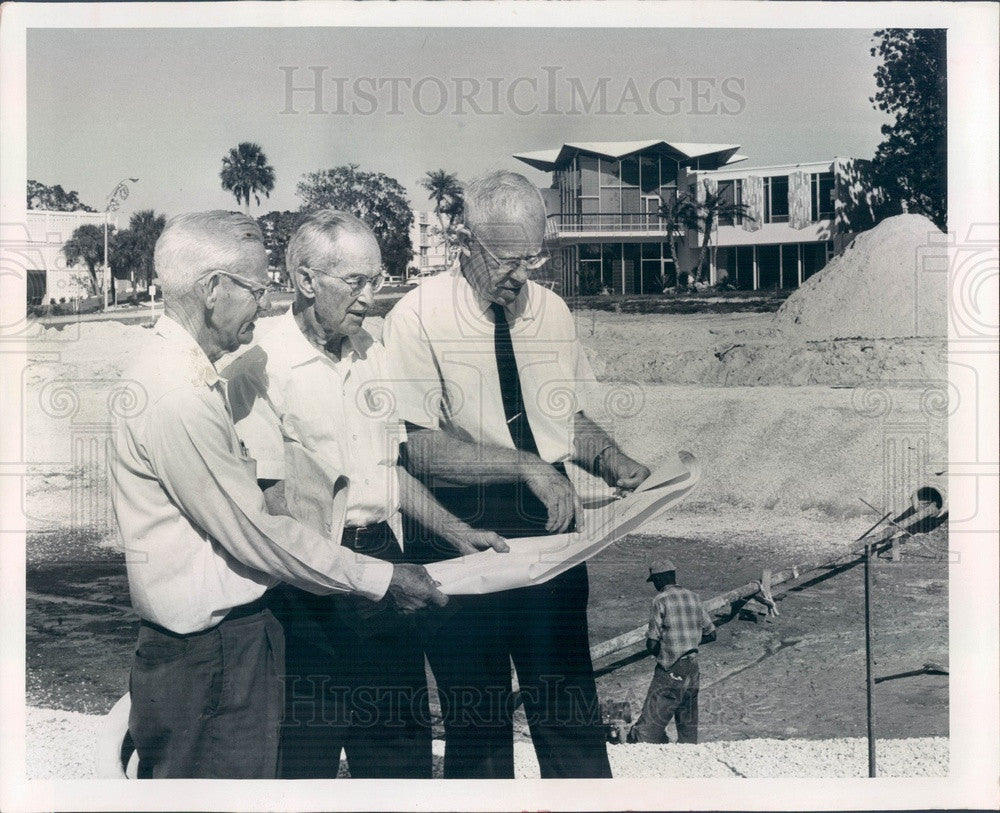 1965 Clearwater, Florida Downtown Park Construction Press Photo - Historic Images