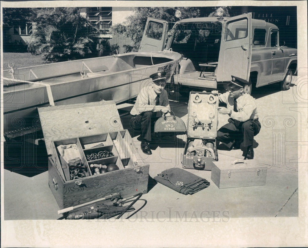 1960 St Petersburg, Florida Rescue Vehicle, Lt Paul Steckle Press Photo - Historic Images