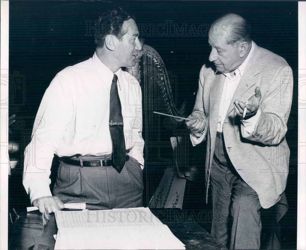 Undated Broadway, Operetta Composer Sigmund Romberg &amp; Gene Marvey Press Photo - Historic Images