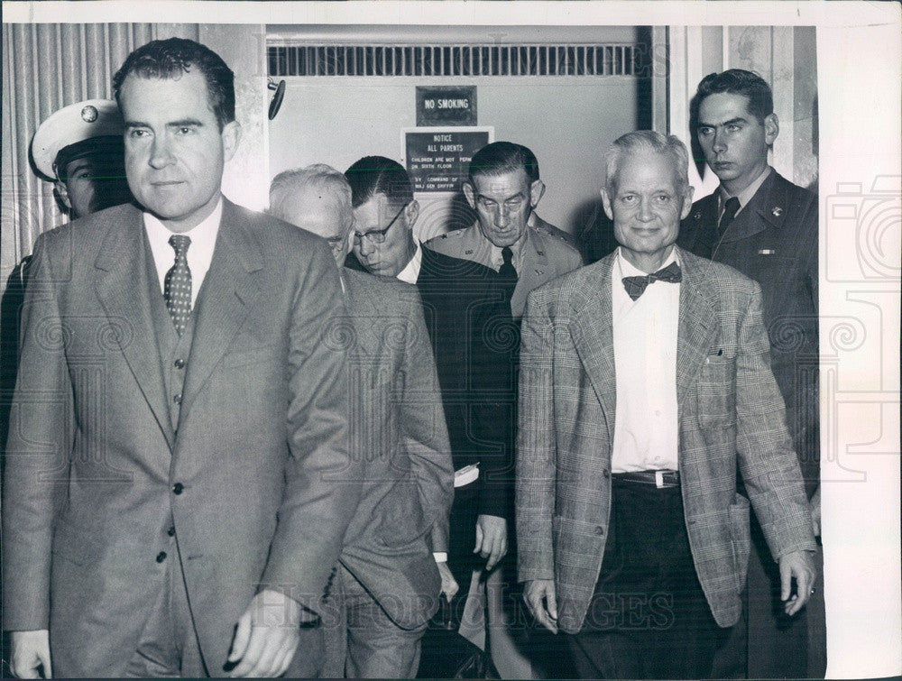 1955 VP Richard Nixon, Dr. Paul White, Maj Gen Martin Griffin Press Photo - Historic Images