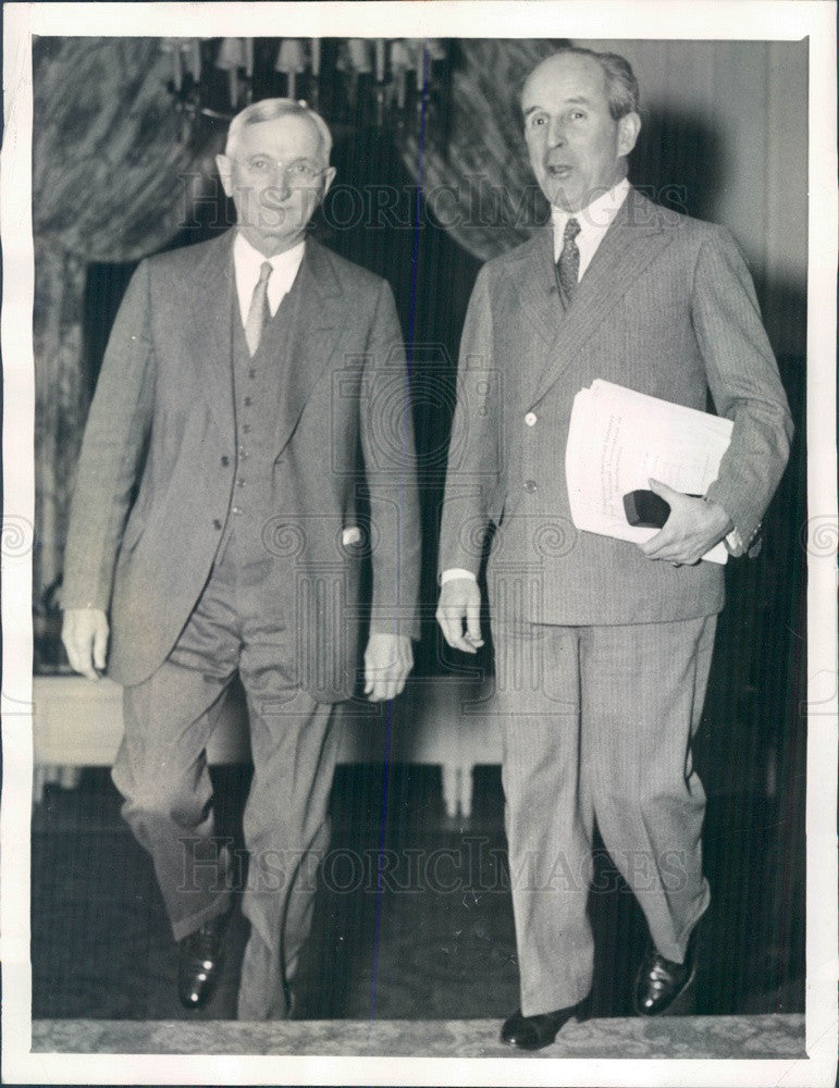 1934 GM Exec, Empire State Bldg Builder, DNC Chairman John J Raskob Press Photo - Historic Images
