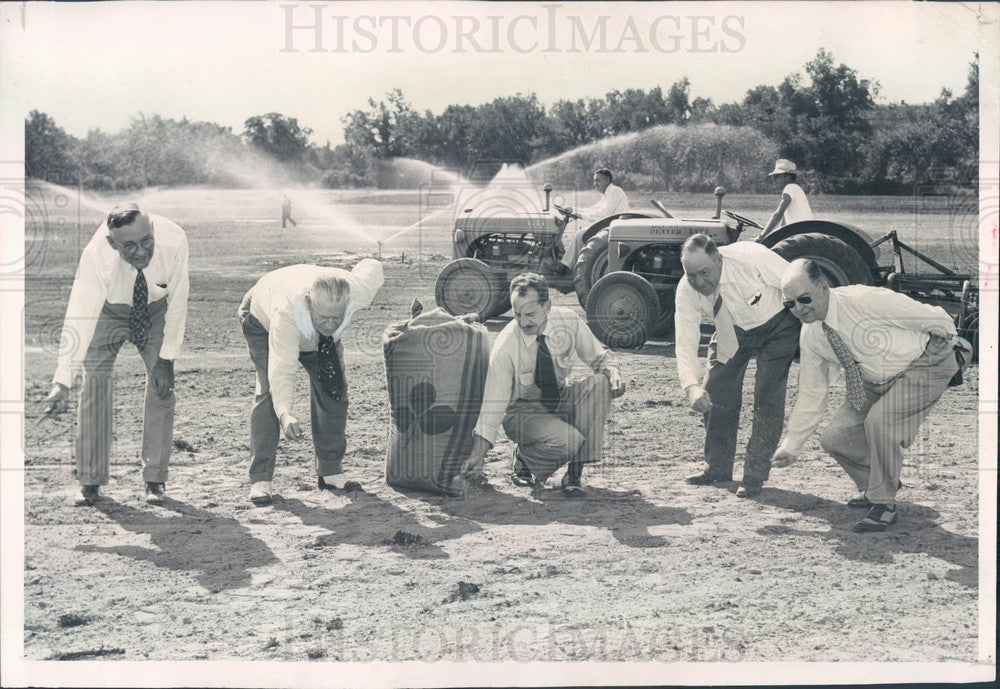 1952 Denver, CO Seed Sown for Baseball Diamond at Old City Park Press Photo - Historic Images