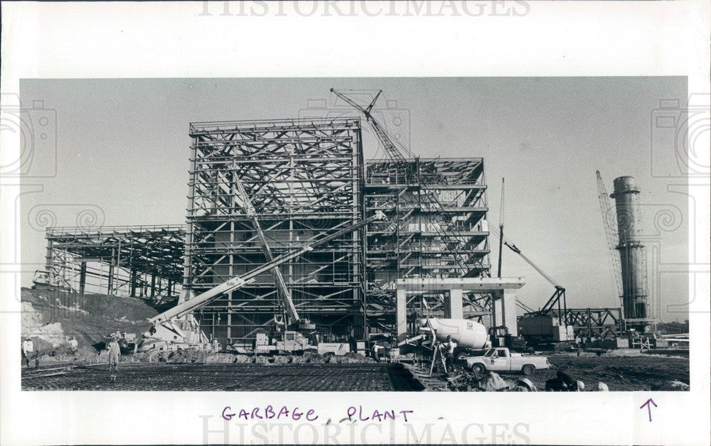 1982 St Petersburg, Florida Garbage Plant Construction Press Photo - Historic Images