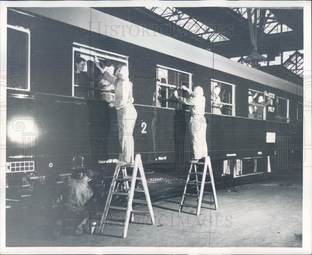 1957 Breslau, Poland Railroad Car Factory Press Photo - Historic Images