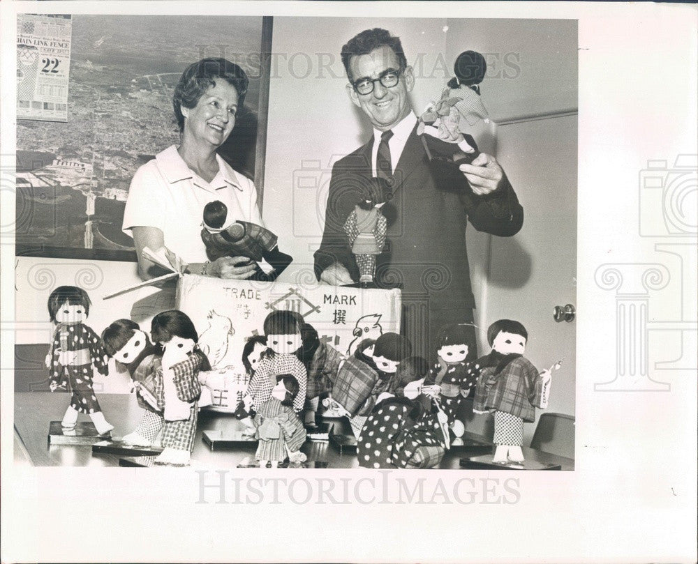 1965 St Petersburg, Florida Japanese Dolls from Takamatsu Press Photo - Historic Images