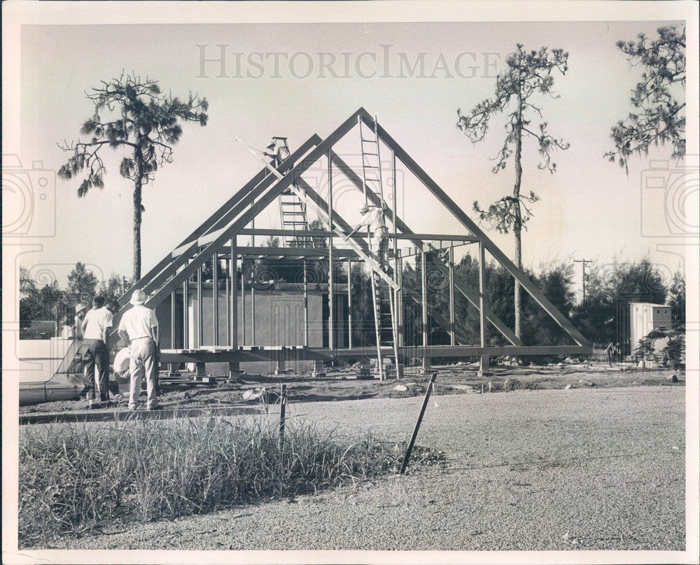 1966 St Petersburg, Florida Welcome Station Construction, US 19 N Press Photo - Historic Images