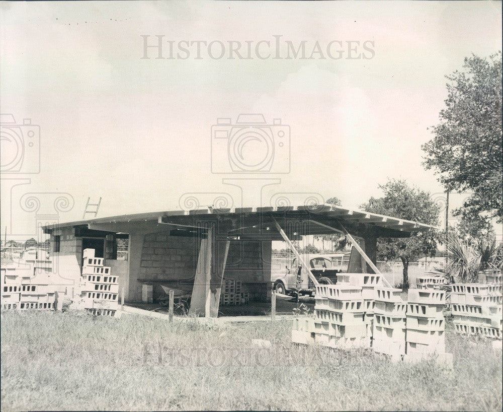 1958 Bradenton, FL East Bradenton Recreation Center Construction Press Photo - Historic Images