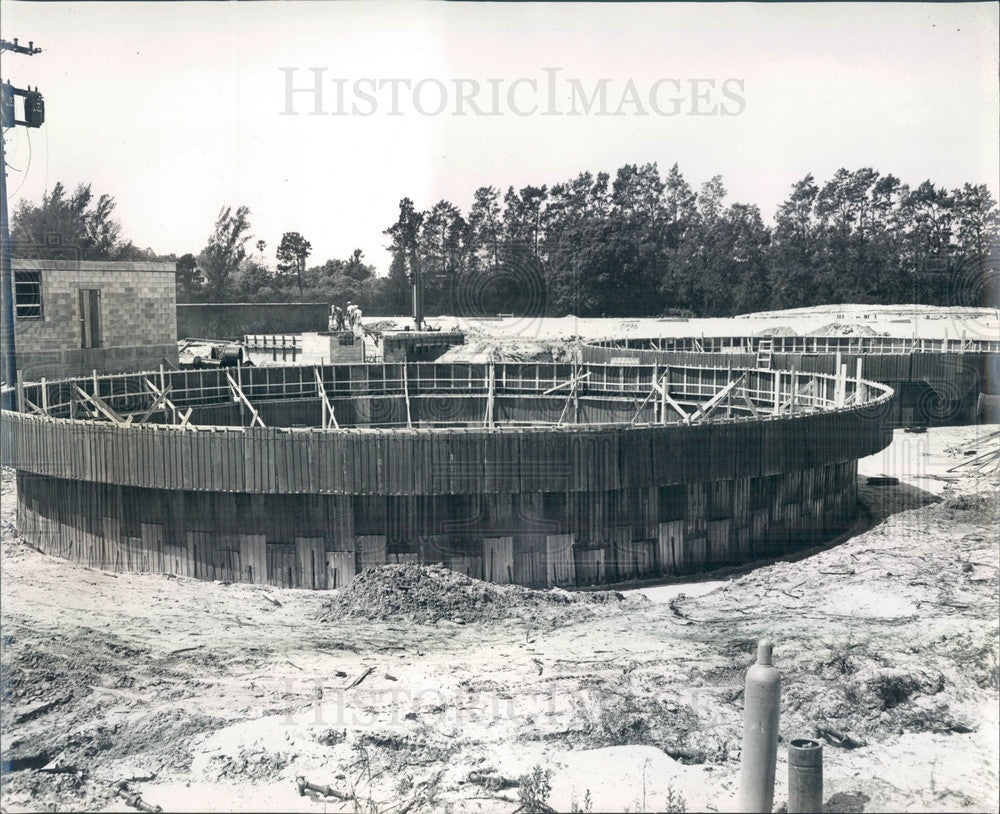 1955 Bradenton, Florida Sewage Disposal Plant Construction Press Photo - Historic Images