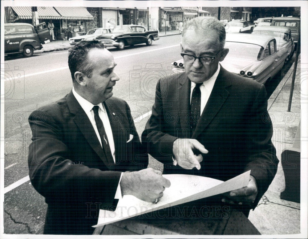 1964 Oradell, NJ Mayor Fredrick Wendel, Police Chief George Brugnoli Press Photo - Historic Images