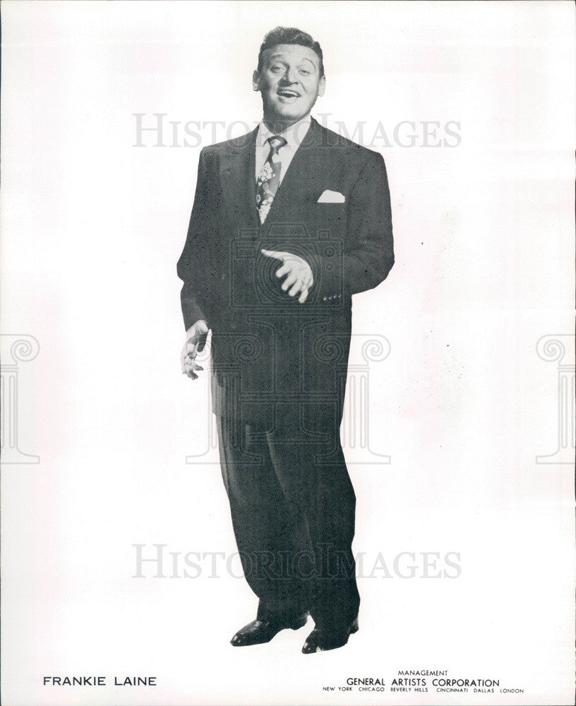 1953 American Singer/Songwriter/Actor Frankie Laine Press Photo - Historic Images