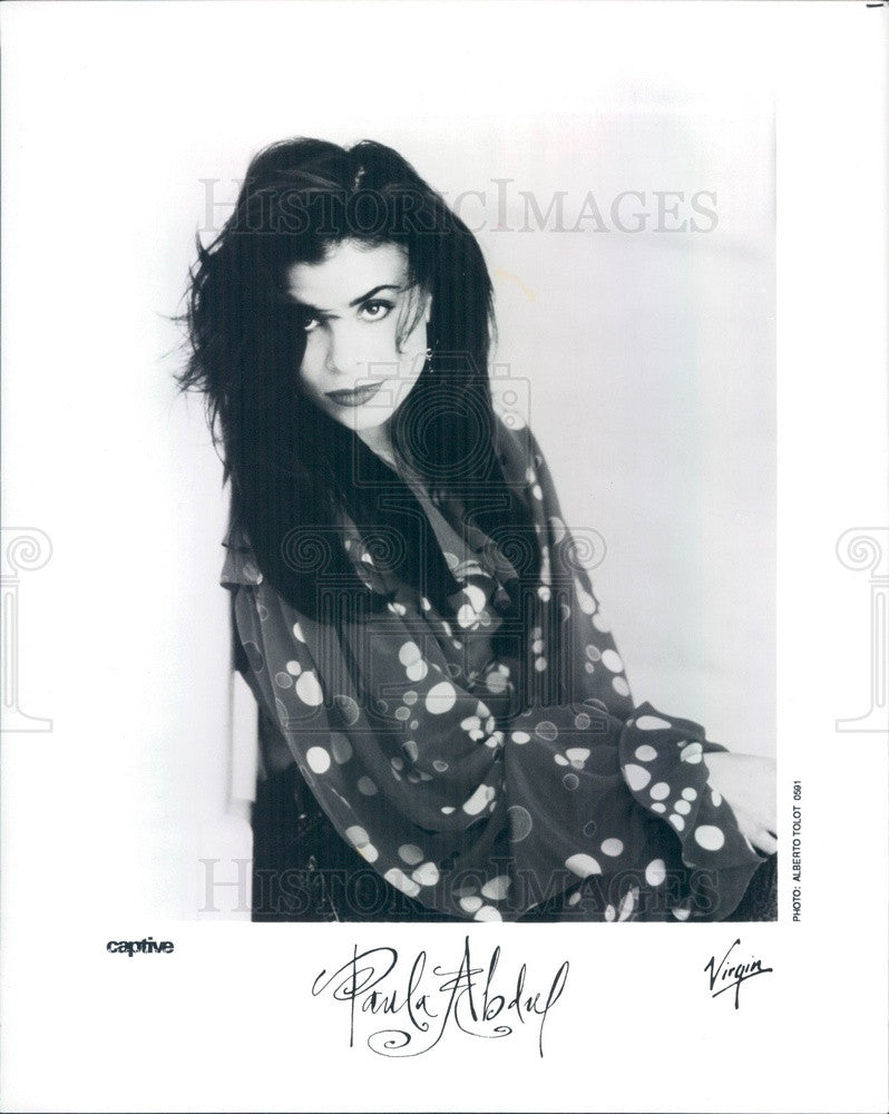 1991 American Actor/Singer/TV Personality Paula Abdul Press Photo - Historic Images