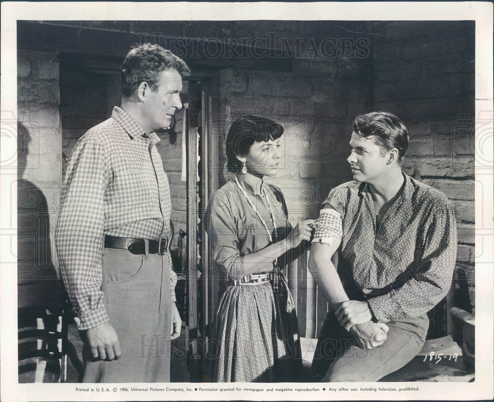 1956 Hollywood Actors Charles Drake/Audie Murphy/Anne Bancroft Press Photo - Historic Images