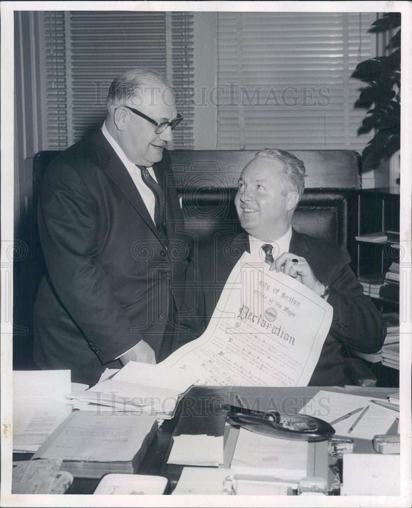 1960 Boston, MA Mayor John Collins &amp; Robert Sternburg, New England Press Photo - Historic Images