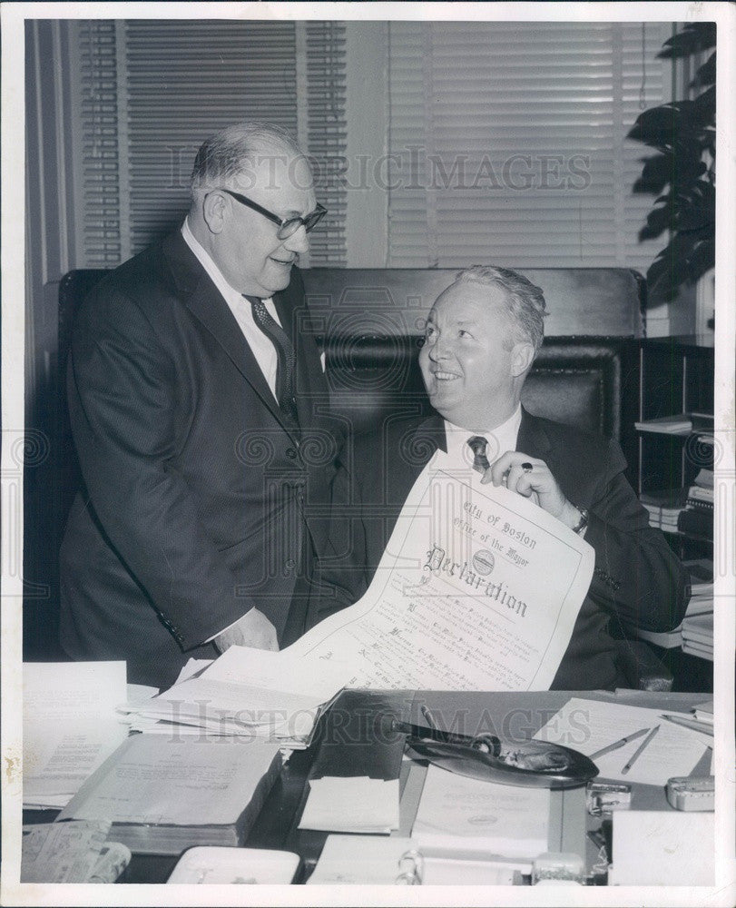 1960 Boston, MA Mayor John Collins & Robert Sternburg, New England Press Photo - Historic Images