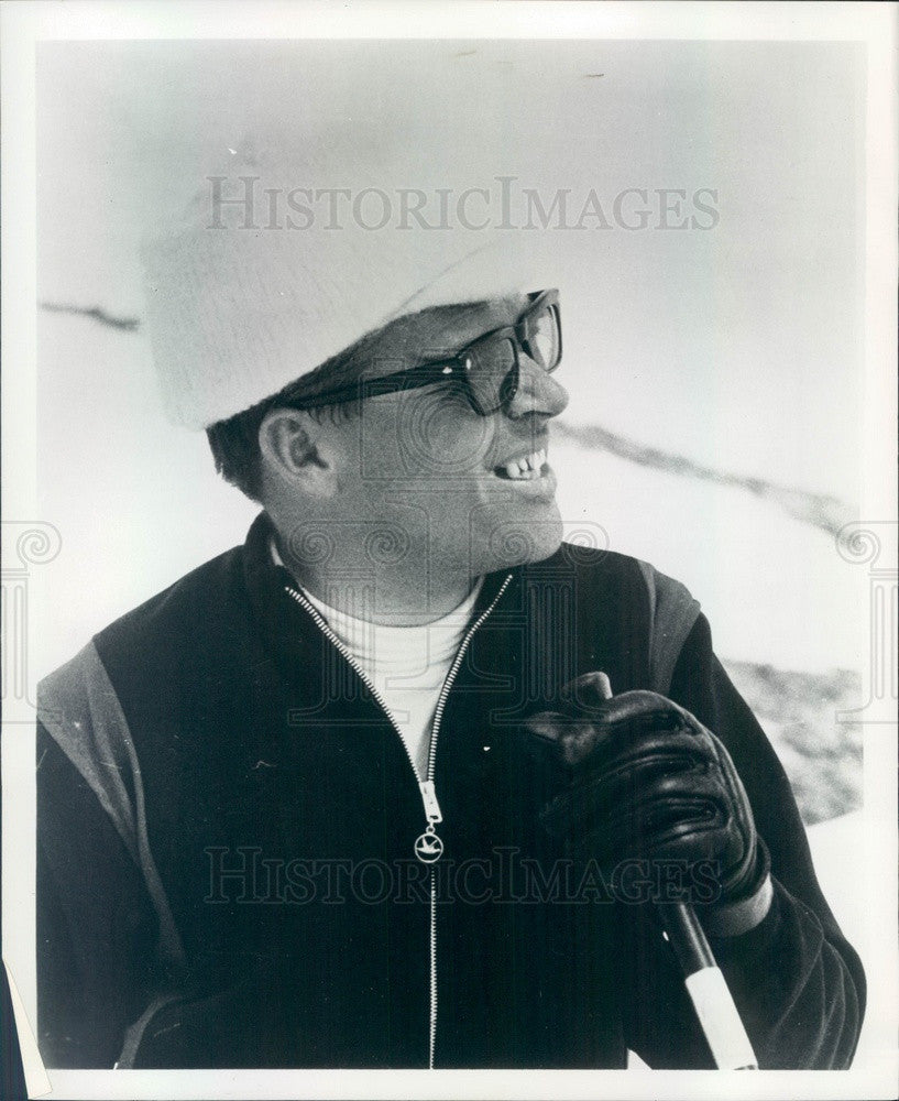 1968 Swiss Alpine Skier, 1960 Olympic Gold Medalist Roger Staub Press Photo - Historic Images