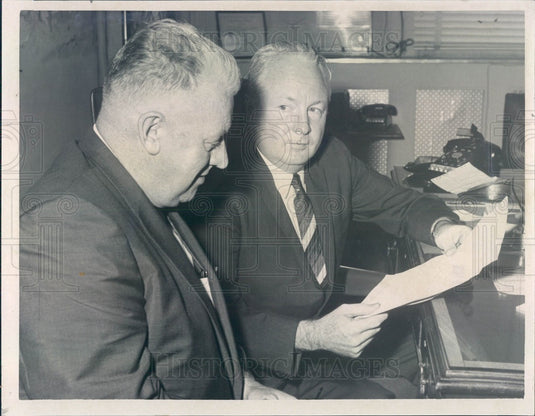 1966 Boston, MA Mayor Collins, Police Deputy Supt Edward Mannix Press Photo - Historic Images
