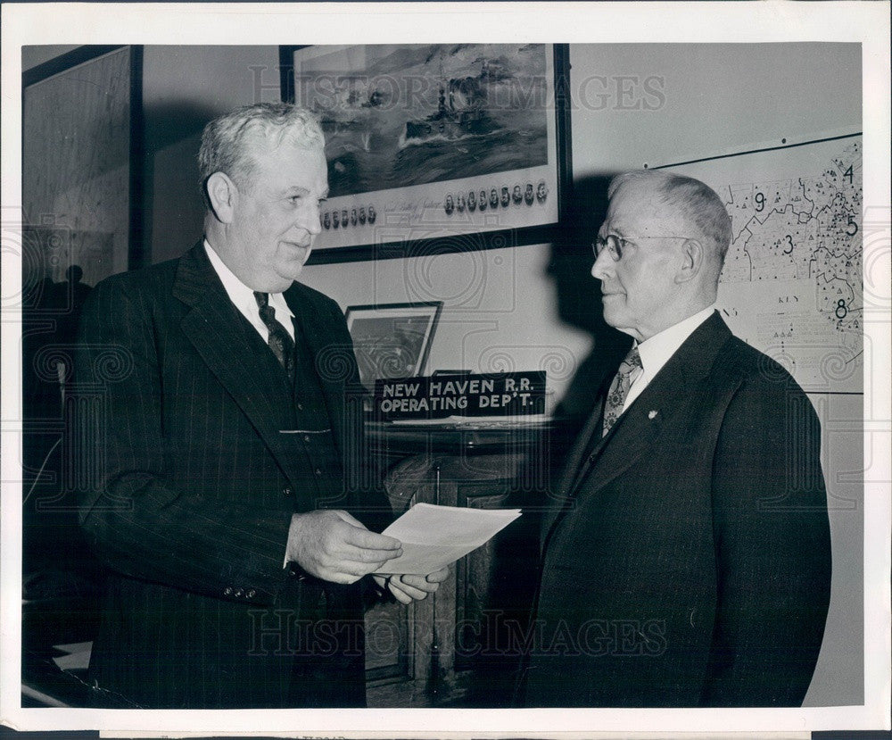 1942 Boston, MA New Haven Railroad Supt William Mullins Press Photo - Historic Images