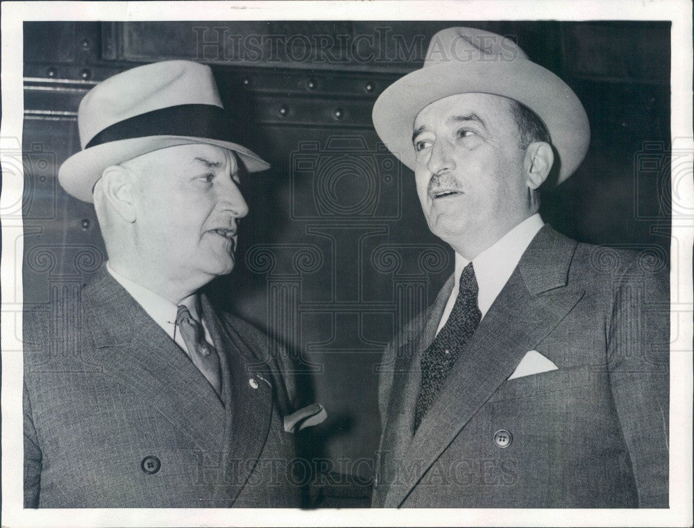 1936 US Asst Labor Secretary Edward McGrady, Admiral Harry Hamlet Press Photo - Historic Images