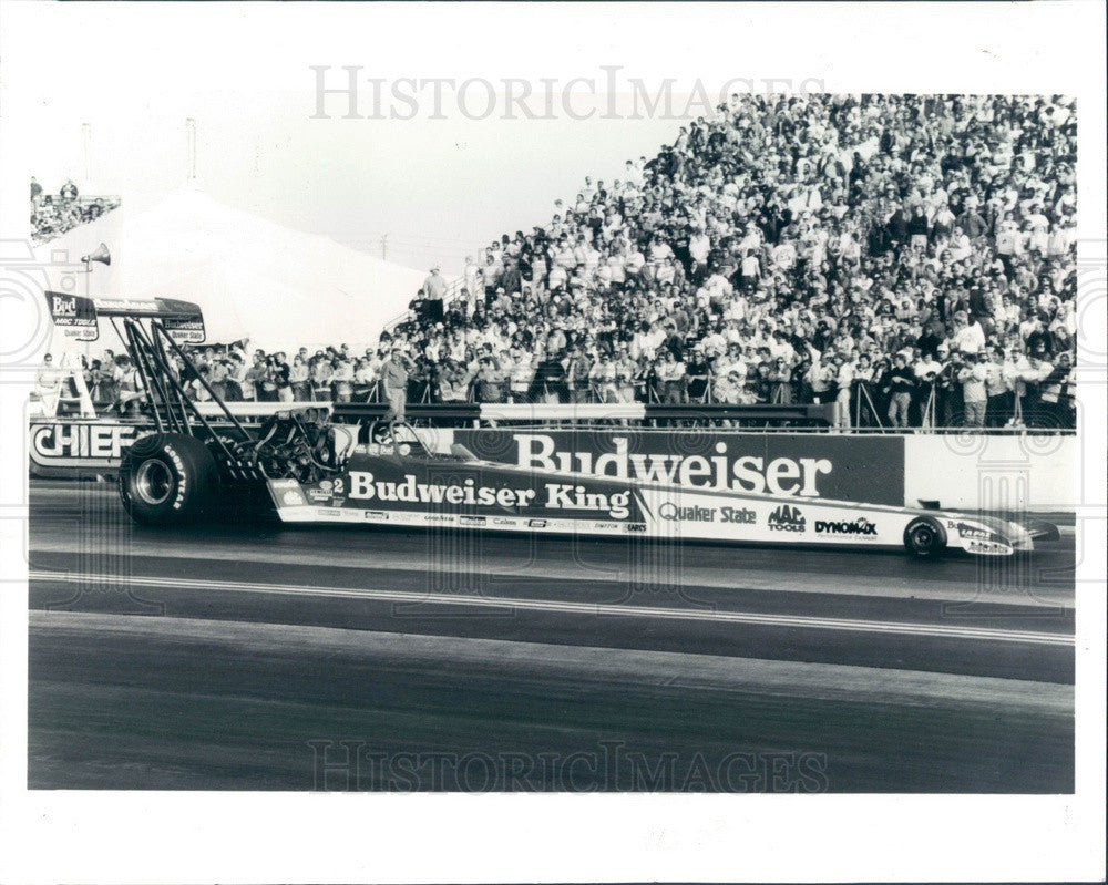 1992 Drag Racer Kenny Bernstein, Budweiser King Funny Car Driver Press Photo - Historic Images