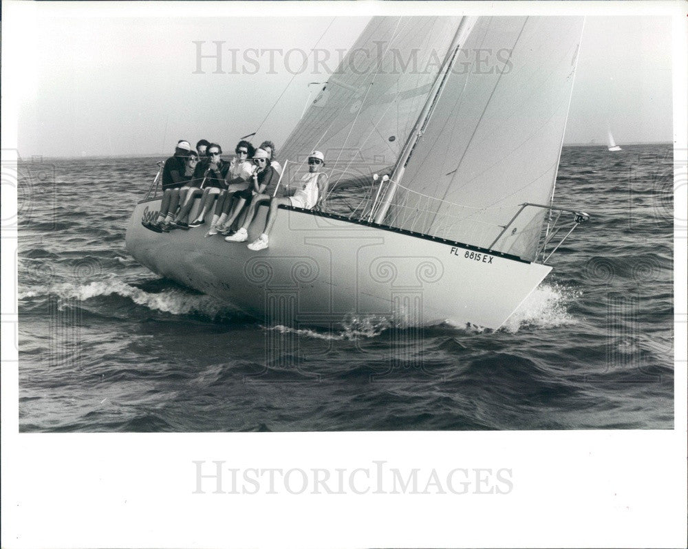 1989 Tampa, Florida Davis Island Yacht Club Sailboat Spanish Fly Press Photo - Historic Images