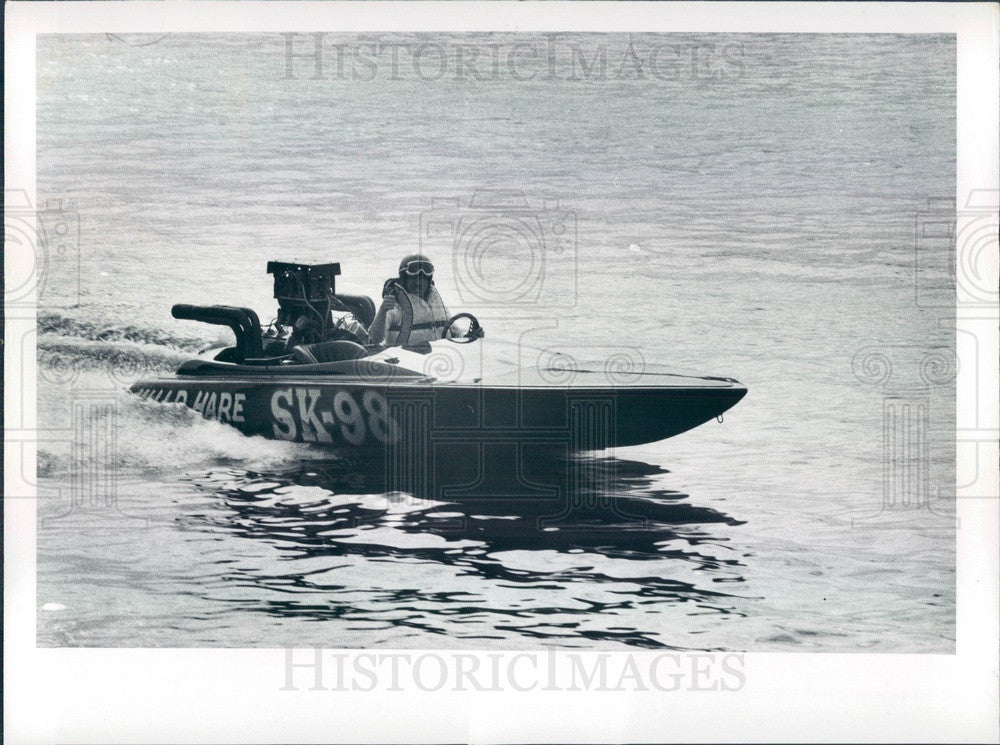 1976 St. Petersburg, FL Southland Regatta, Hydroplane Boat Wild Hare Press Photo - Historic Images