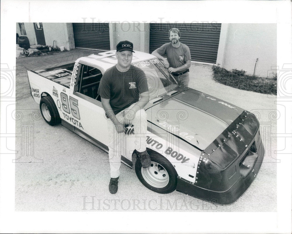 1993 Florida Auto Racer Todd Blevins and His Toyota Pickup Truck Press Photo - Historic Images