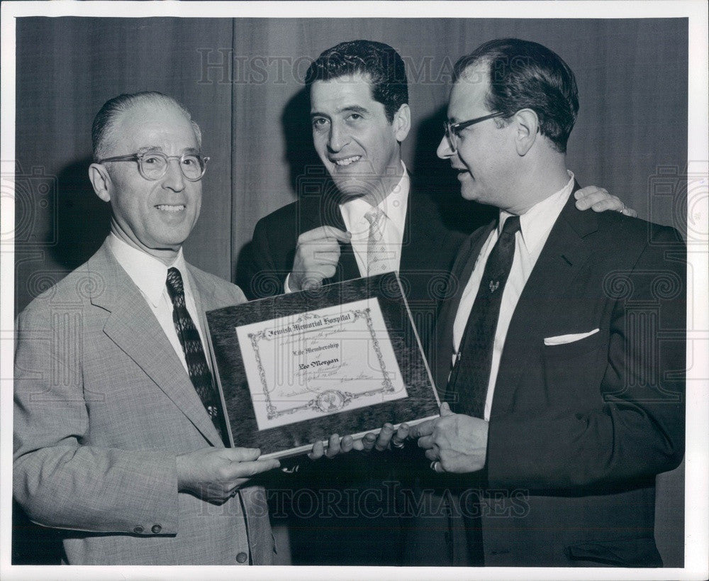 1956 Boston, MA Jewish Hospital Pres David Stern, Actor Hal March Press Photo - Historic Images
